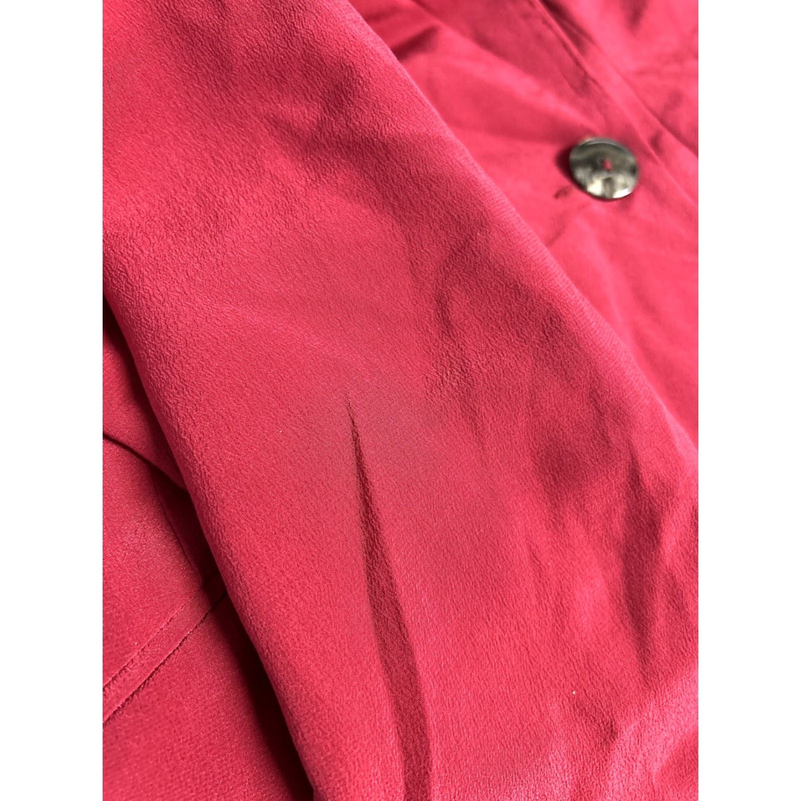 Vintage VINTAGE Hugo Buscati Milano Blazer Women Double-Breasted Red 100% Silk Peak Lapel Six-Button Three-Button Sleeve Lined WW? Size XL / US 12-14 / IT 48-50 - 5 Thumbnail