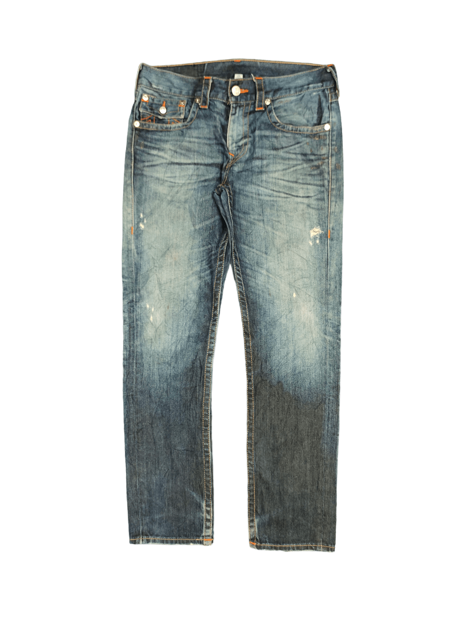 True Religion Vintage Y2k True Religion Skinny Distress Faded Denim Jeans Size US 32 / EU 48 - 9 Thumbnail