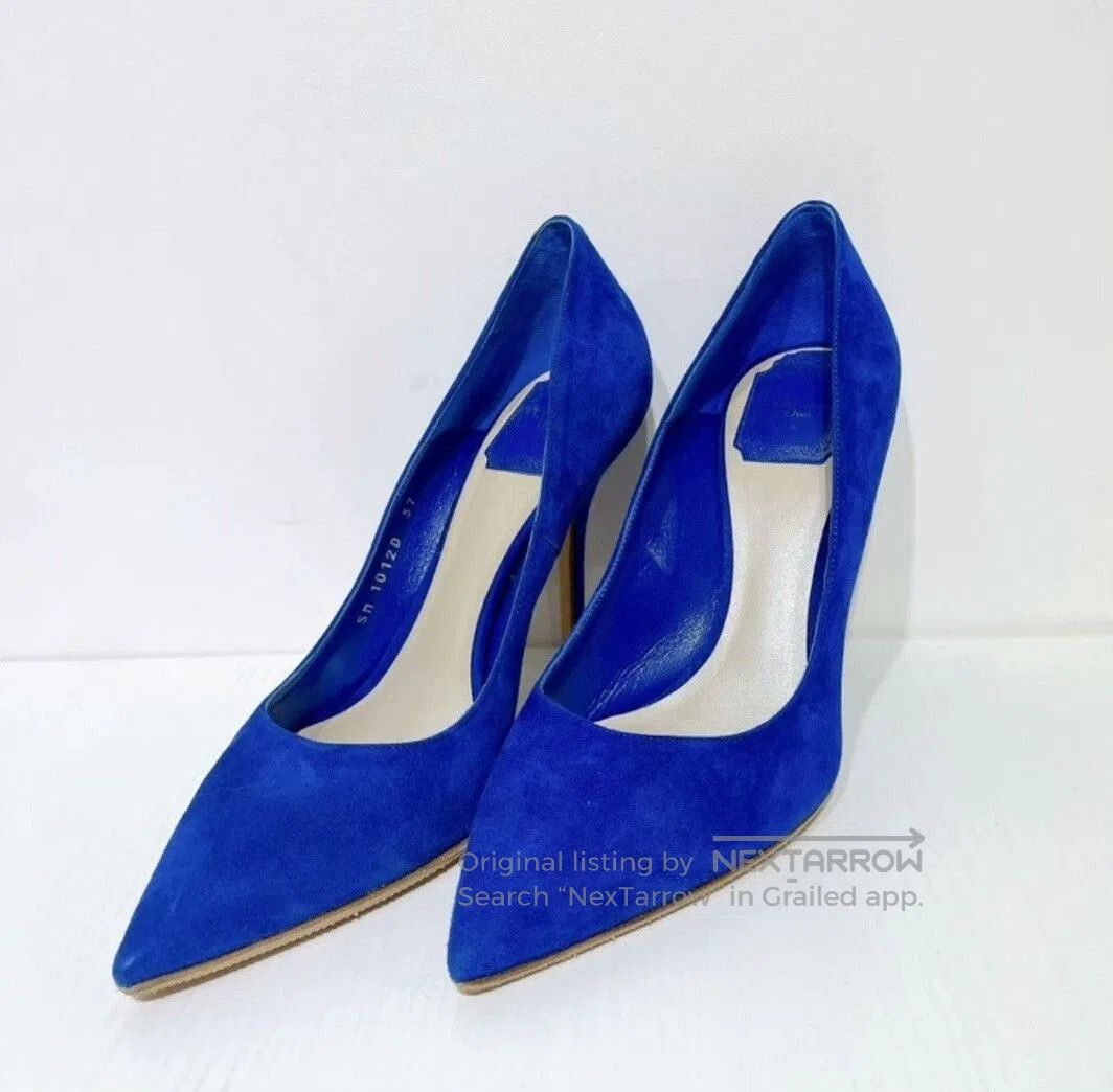 Dior Royal Blue Suede High Heels Size 37.