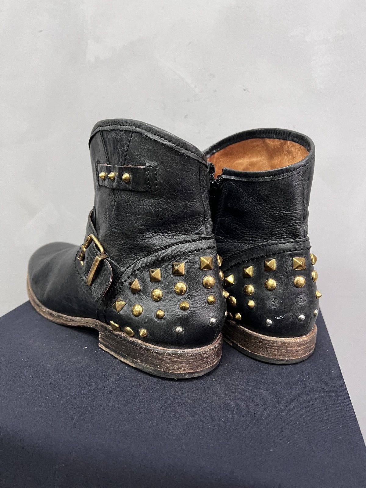 Hedi Slimane Black Leather Archive Ankle Boots studded hedi slimane style Size US 7.5 / EU 40-41 - 10 Thumbnail