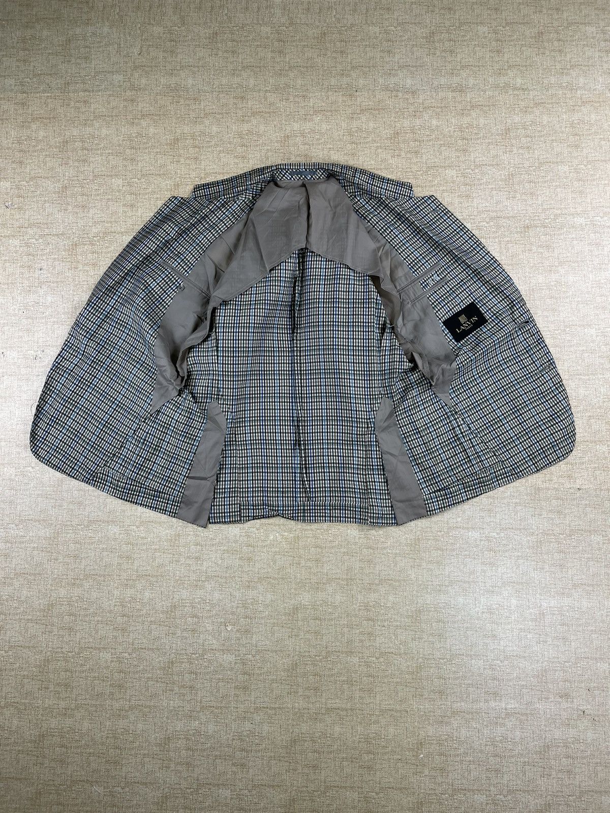 Lanvin × Vintage VINTAGE LANVIN PARIS Luxury Plaid Grey Blazer Jacket Size US M / EU 48-50 / 2 - 5 Thumbnail