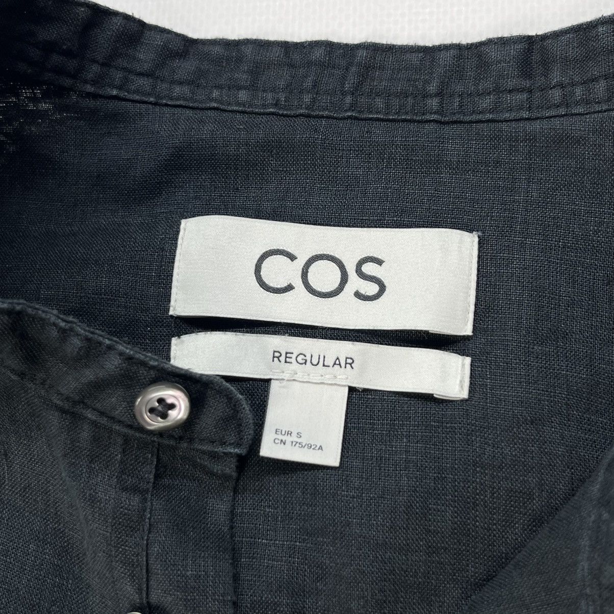 Cos Cos Regular True Hemp Black Navy Button Shirt Size US M / EU 48-50 / 2 - 3 Thumbnail