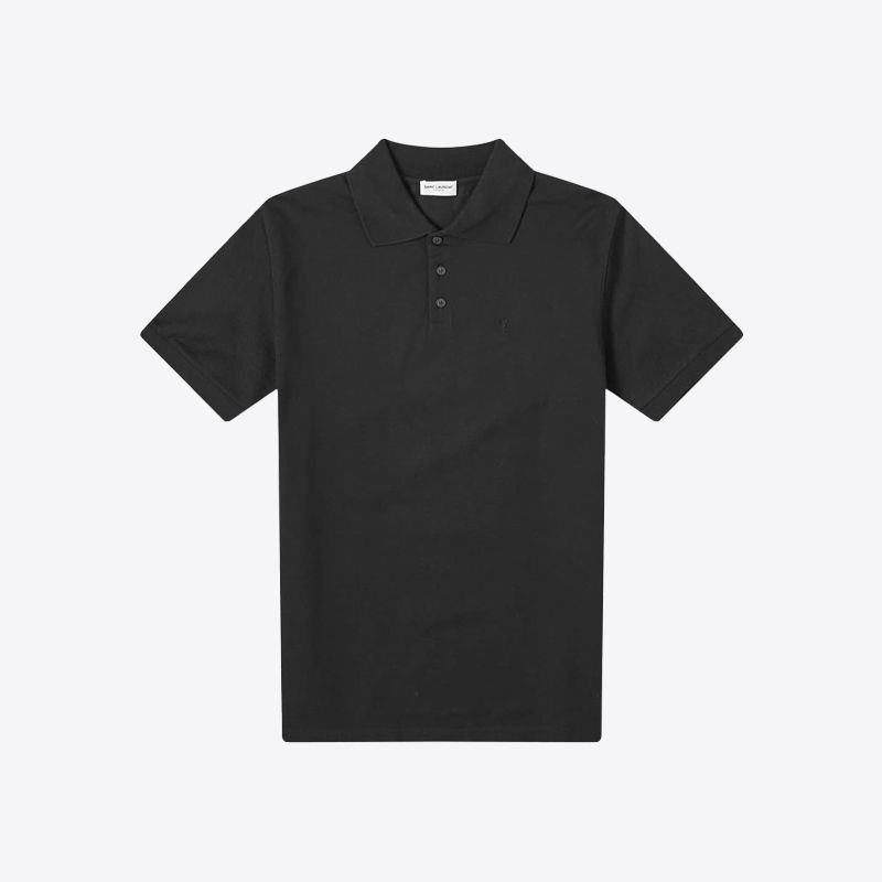 Saint Laurent Paris o1bcso1str0625 Monogram Polo Shirt in Cotton in Black Size US S / EU 44-46 / 1 - 1 Preview