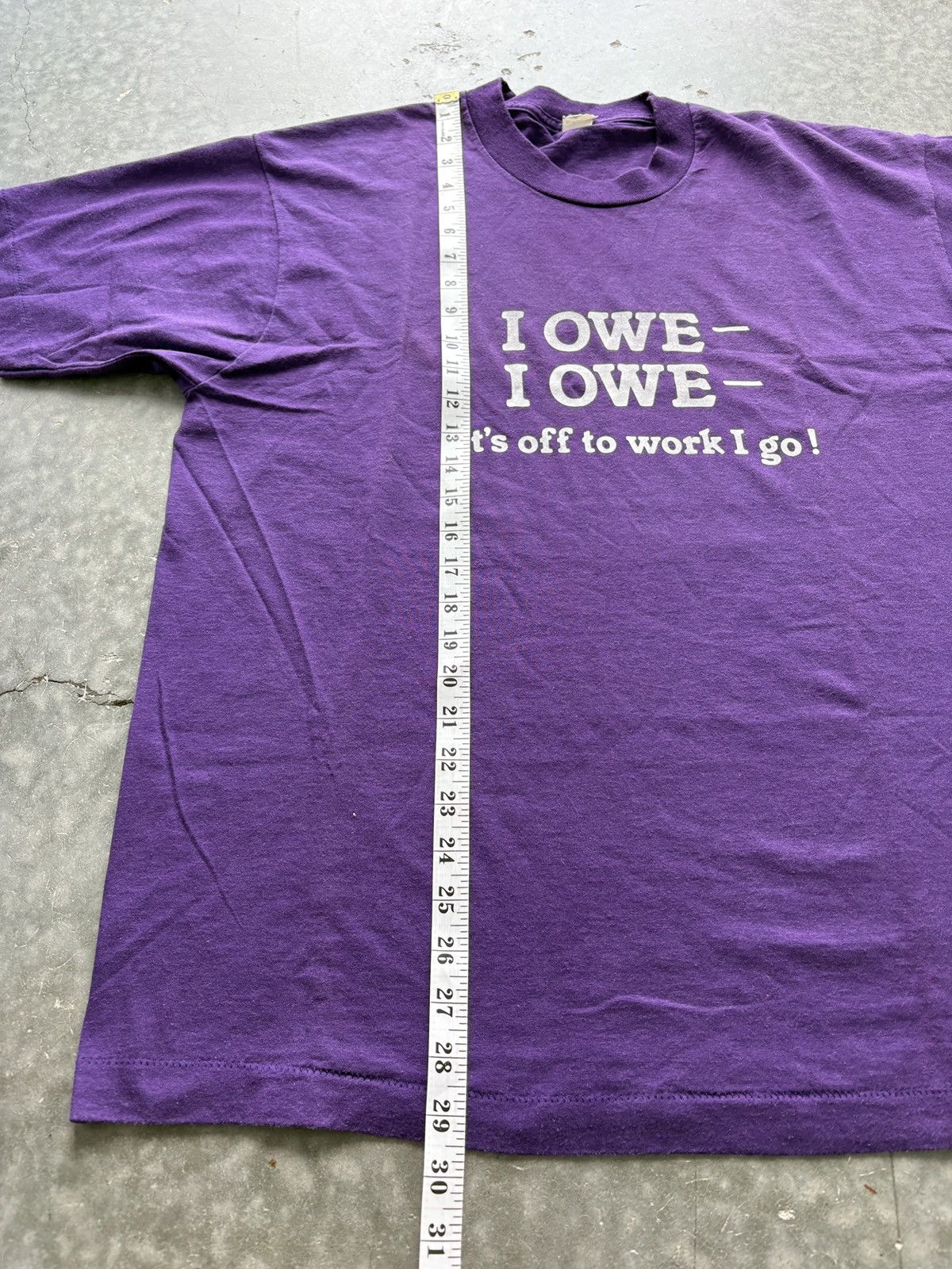 Vintage Vintage 80s I Owe Graphic Tee Size US XL / EU 56 / 4 - 7 Thumbnail