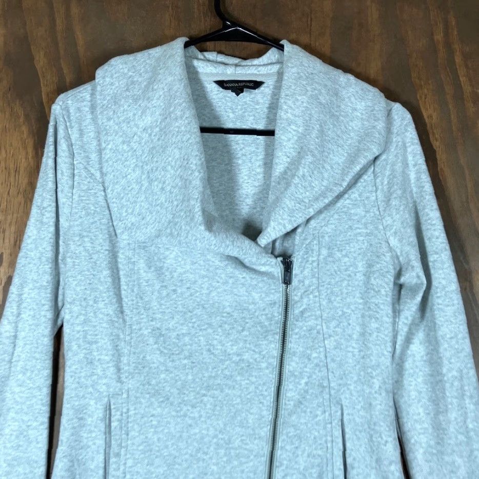 Banana Republic Banana Republic Jacket Womens Gray Moto Asymmetrical Zipper Stretch XSmall Size XS / US 0-2 / IT 36-38 - 2 Thumbnail