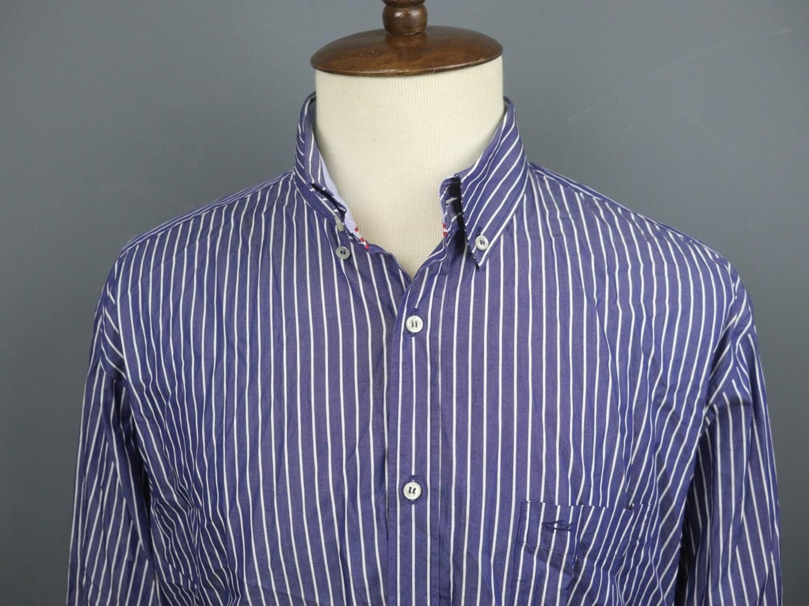 Paul & Shark Paul & Shark Blue White Striped Button-Down Shirt Size 46 Size US M / EU 48-50 / 2 - 11 Thumbnail