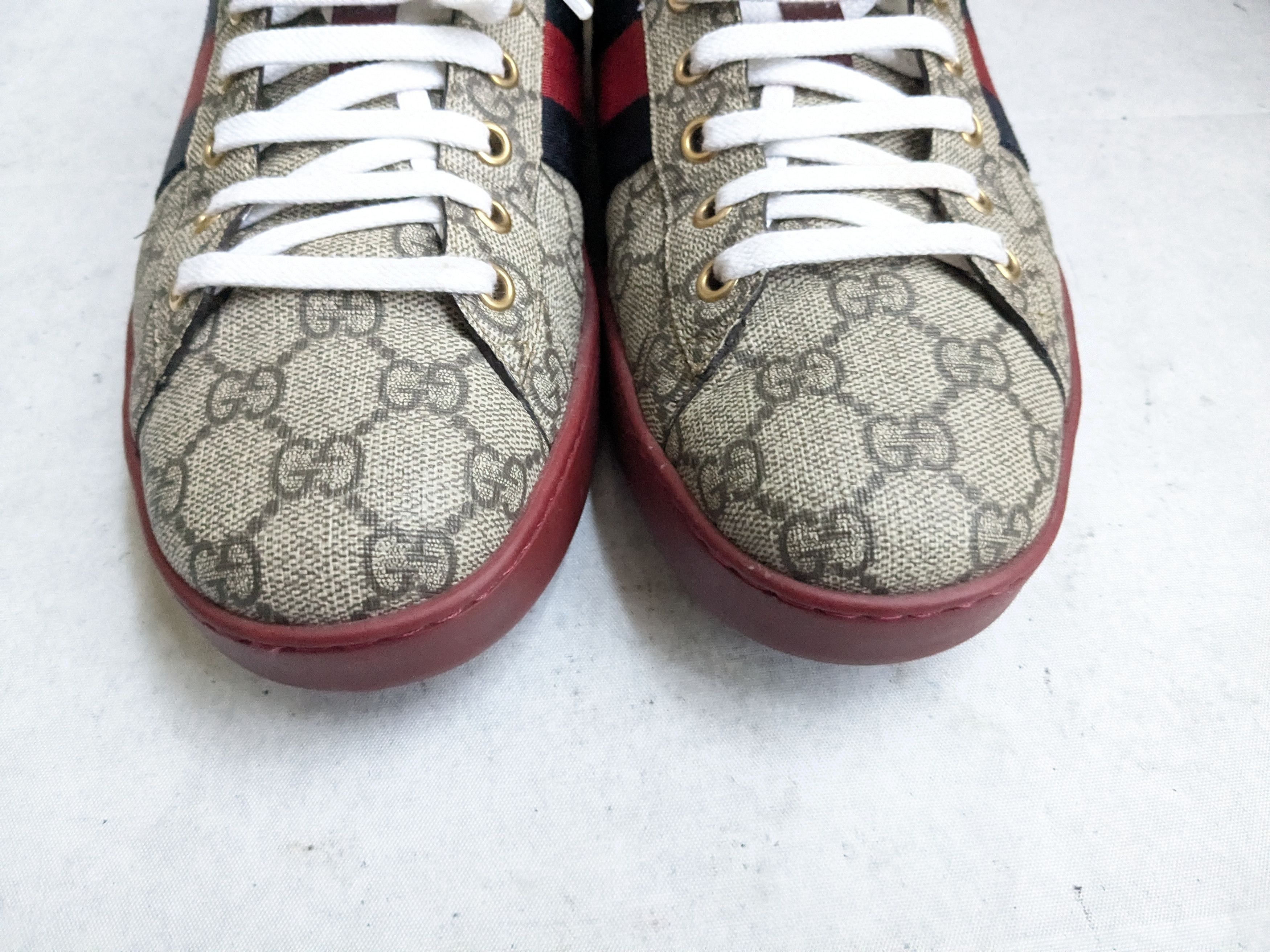 Gucci Gucci Ace Sneakers 9.5 Monogram Supreme Canvas Logo Size US 9.5 / EU 42-43 - 3 Thumbnail