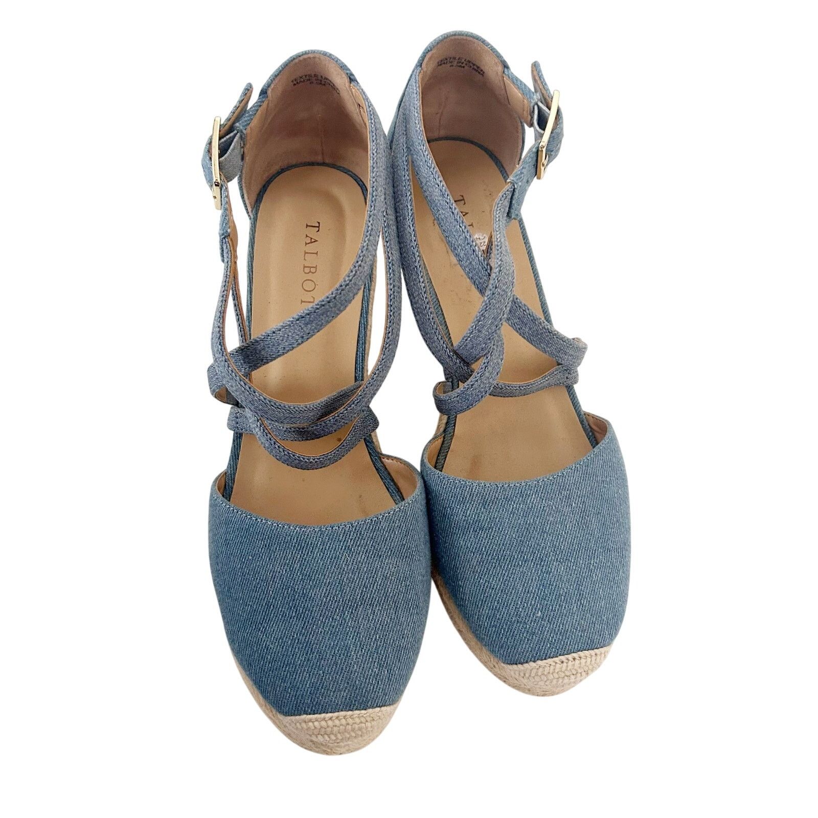 Other Talbots Denim Strappy Espadrille Wedges Sz 8.5 Size US 8.5 / IT 38.5 - 2 Thumbnail