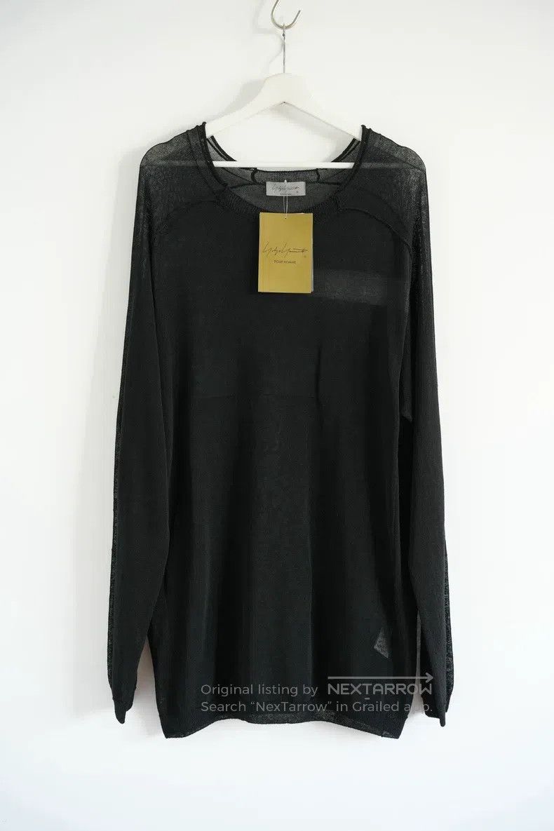 Yohji Yamamoto Yohji Yamamoto 24-inch lace-paneled knit long-sleeve sweat Size US L / EU 52-54 / 3 - 1 Thumbnail