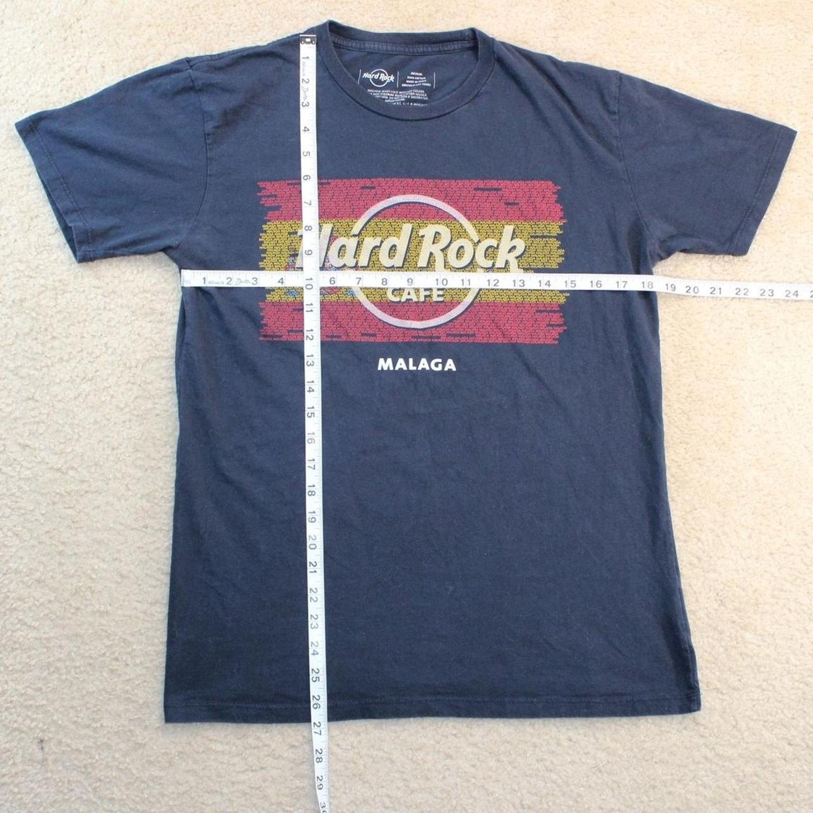 Hard Rock Cafe Y2K Navy Blue / Black Hard Rock Cafe Malaga Flag Graphic Tee Size US M / EU 48-50 / 2 - 2 Thumbnail