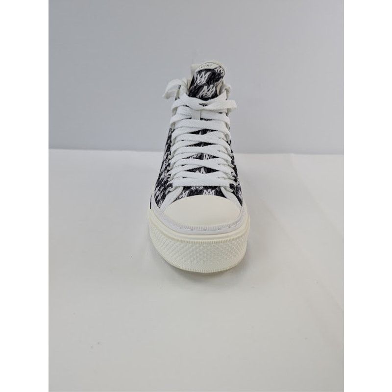 Amiri o1rshd1 Court Hi Allover Logo Sneakers in Black / White Size US 12 / EU 45 - 14 Thumbnail