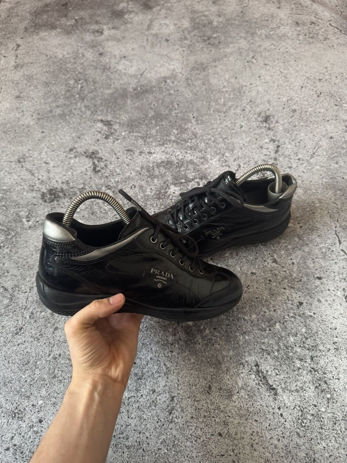 Prada Prada Sneakers Italy Black Leather American Shoes Luxury Size US 6 / IT 36 - 4 Thumbnail