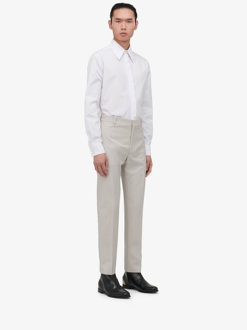 Alexander McQueen o1w1db10725 Tailored Cigarette Trousers in White Size US 30 / EU 46 - 3 Thumbnail