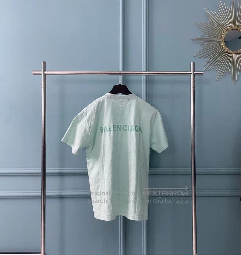 Balenciaga Balenciaga Mint green double embroidered logo short-sleeve Size US M / EU 48-50 / 2 - 2 Thumbnail