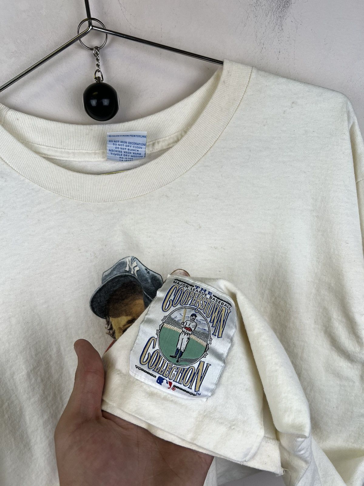 Vintage Vintage New York Yankees Lou Gehrig Creme Iron Horse 80s Size US XL / EU 56 / 4 - 5 Thumbnail