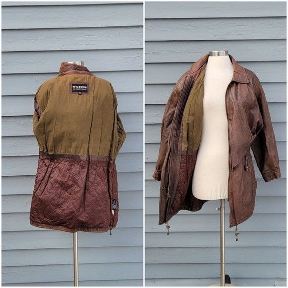 Wilsons Leather Vintage 90s y2k Wilsons Brown Leather Long Trench Coat Boho Size US S / EU 44-46 / 1 - 3 Thumbnail