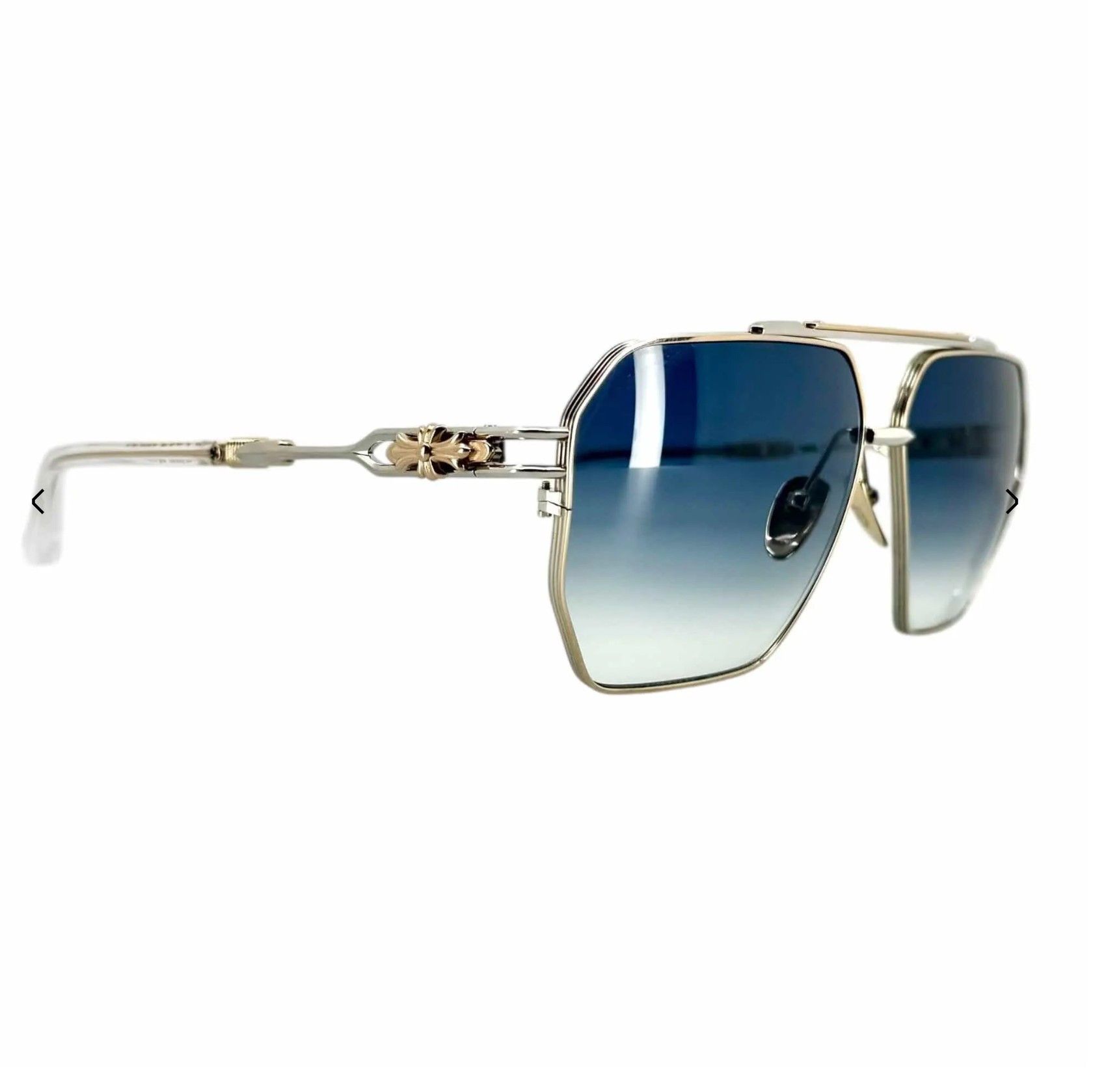 Chrome Hearts Ripping Sunglasses Silver with gold accents