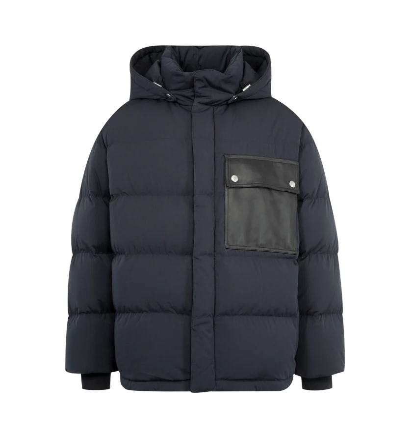Bottega Veneta o1h1sh10526 Leather Pocket Jacket in Midnight Blue Size US M / EU 48-50 / 2 - 2 Thumbnail