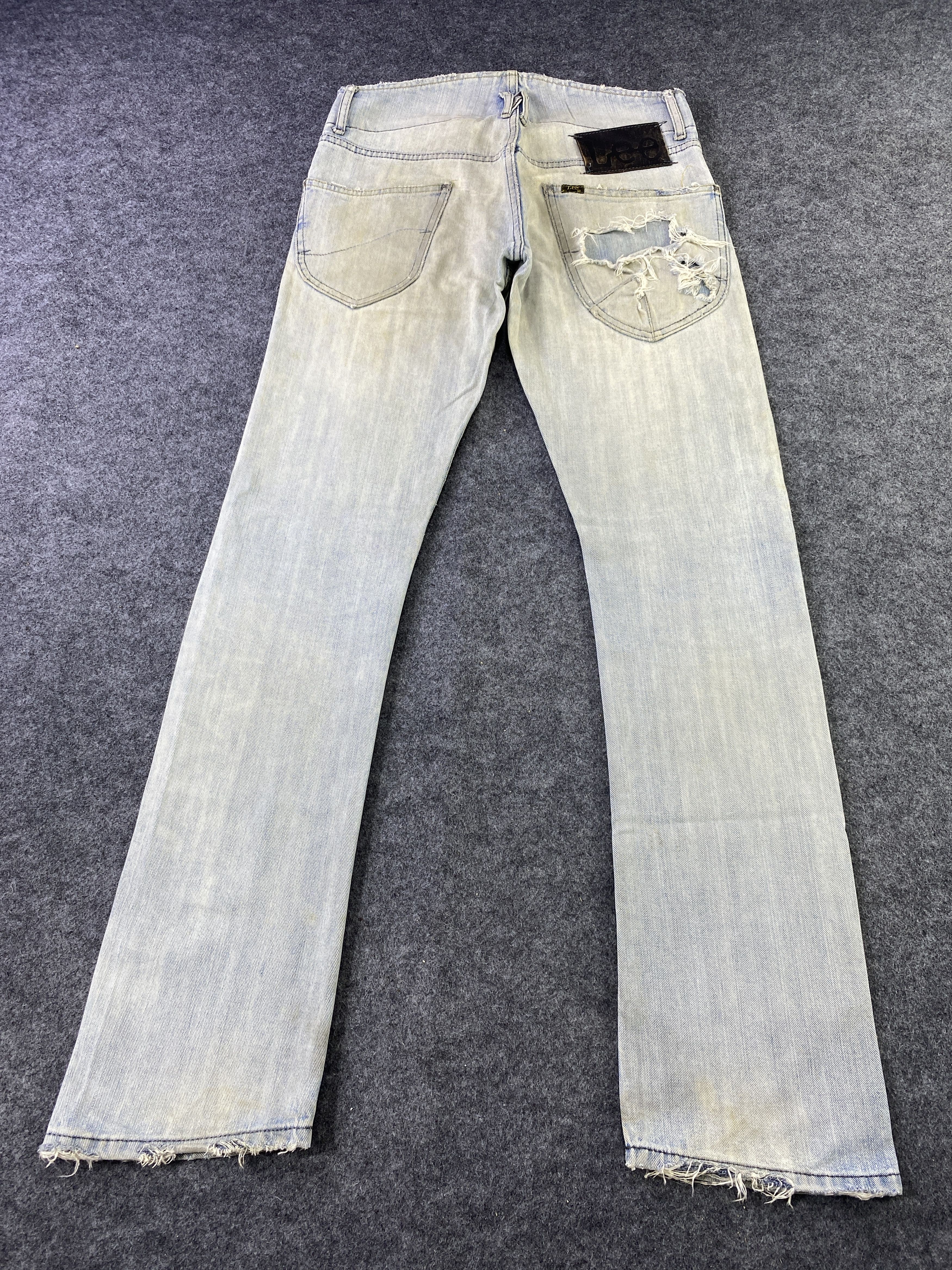 Lee Vintage Lee Low Waisted Distressed Jeans - J893 Size 30" / US 8 / IT 44 - 4 Thumbnail