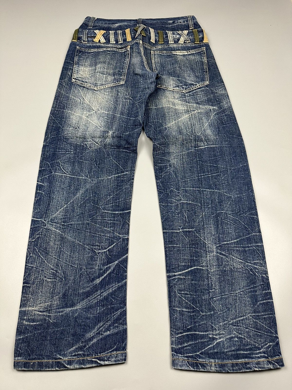 If Six Was Nine × Le Grande Bleu (L.G.B.) Japanese Double Waist Whiskered Denim Size US 31 - 6 Thumbnail