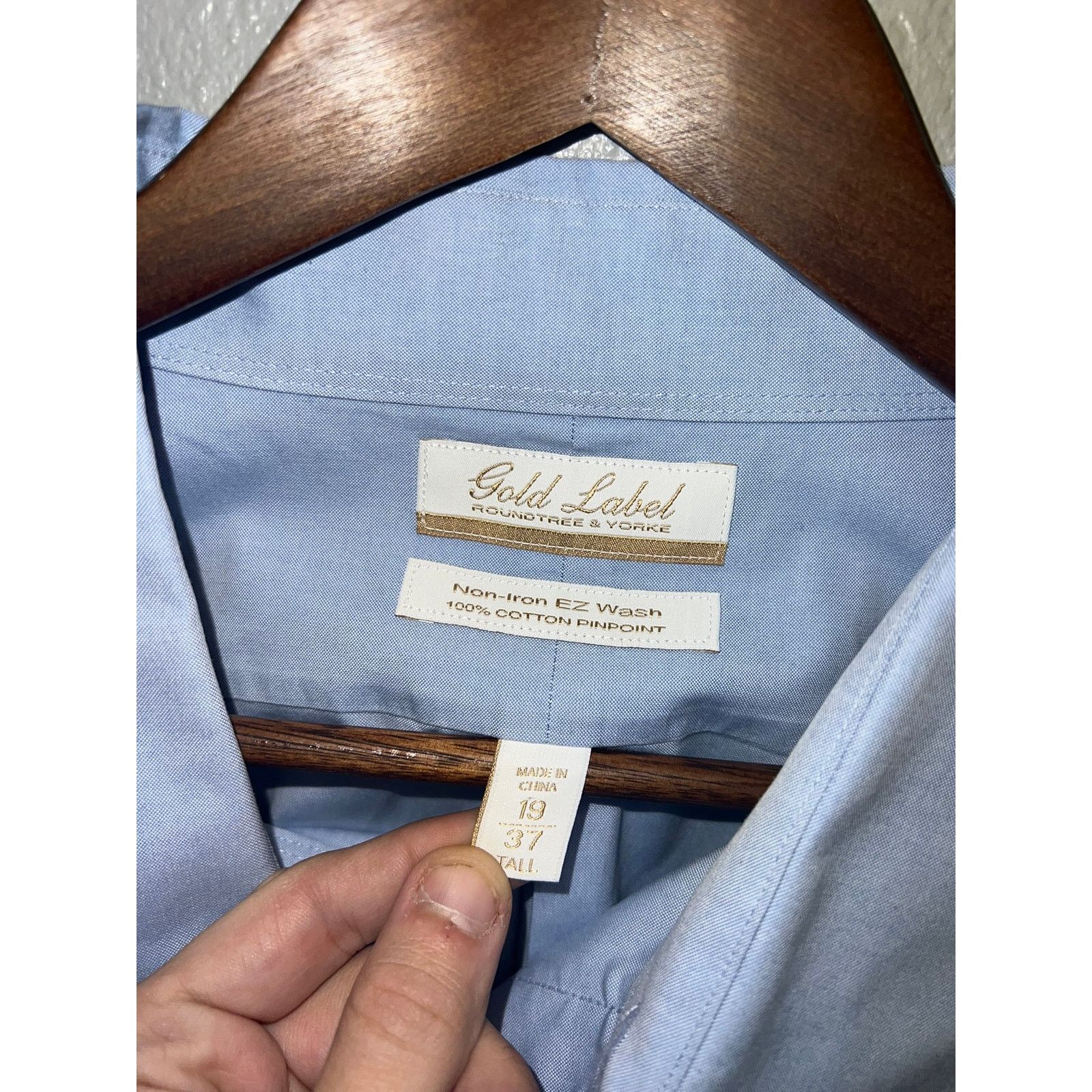 Roundtree & Yorke Gold Label Roundtree Yorke Shirt Non Iron EZ Top Mens XL Size US XL / EU 56 / 4 - 6 Thumbnail