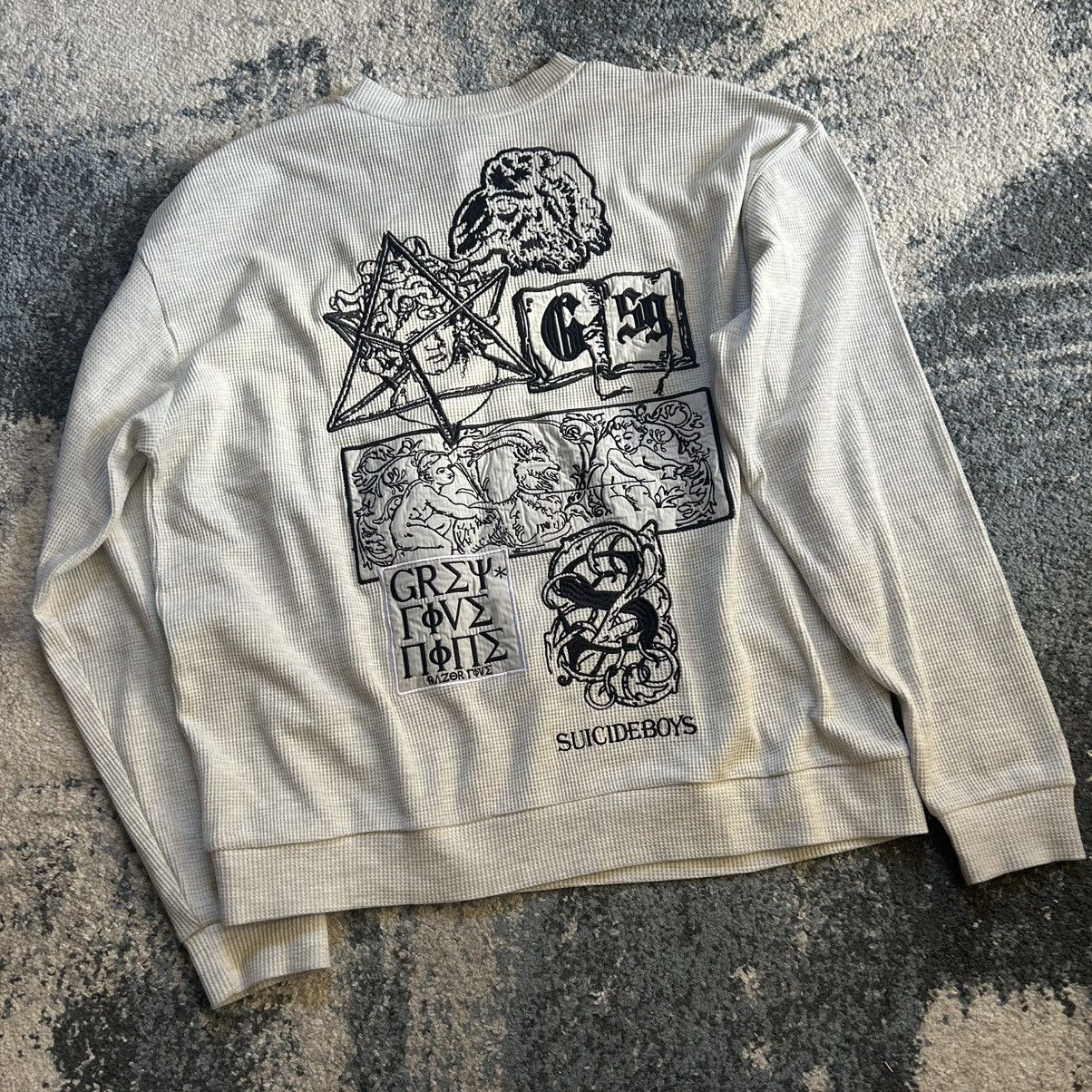 G59 Records 2023 $uicideboy$ OCCULT ESOTERiC OATMEAL MÉLANGE HENLEY Size US XL / EU 56 / 4 - 1 Thumbnail