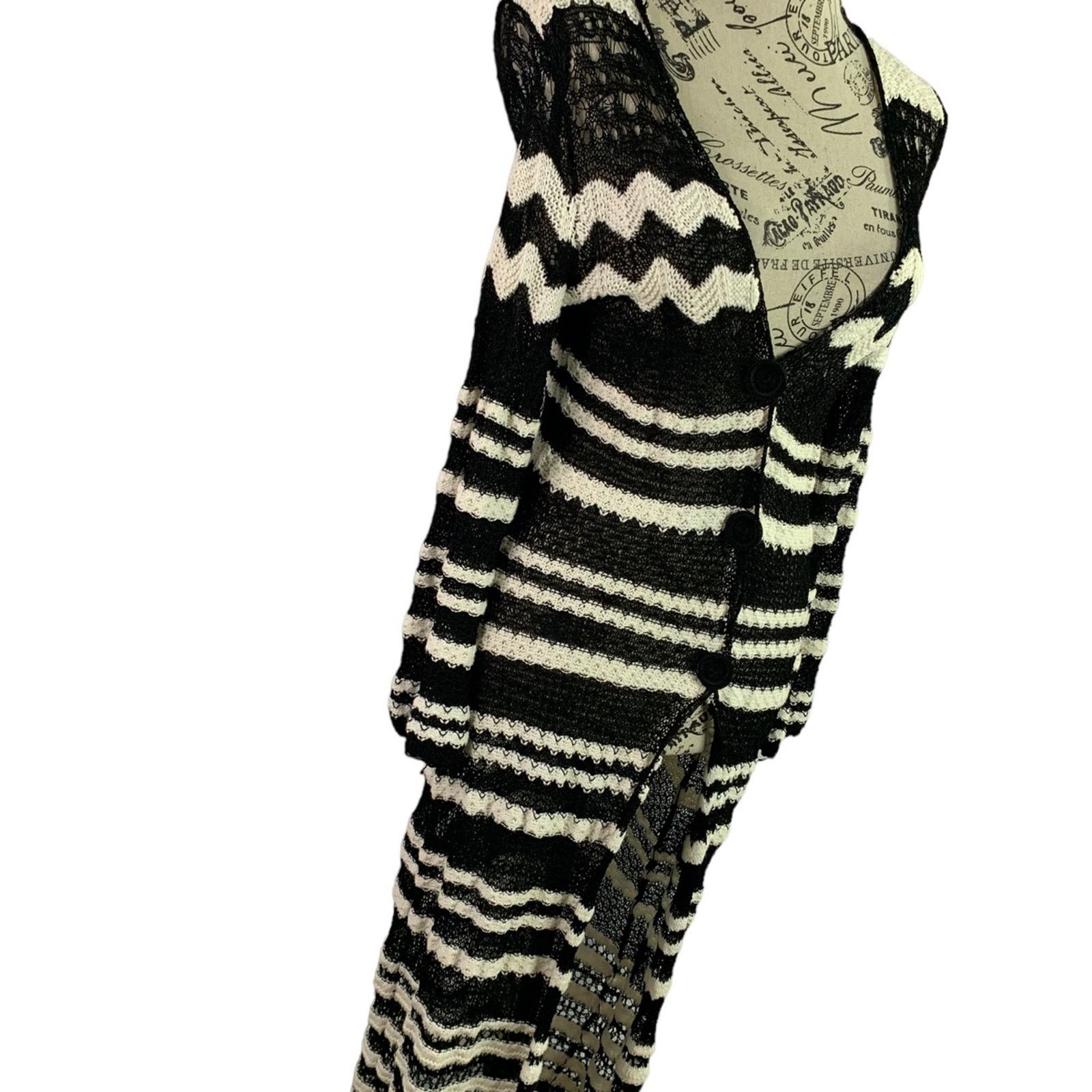 Chicos Chico’s Long Knit Geometric Print Cardigan Sweater Size XS Size XS / US 0-2 / IT 36-38 - 3 Thumbnail