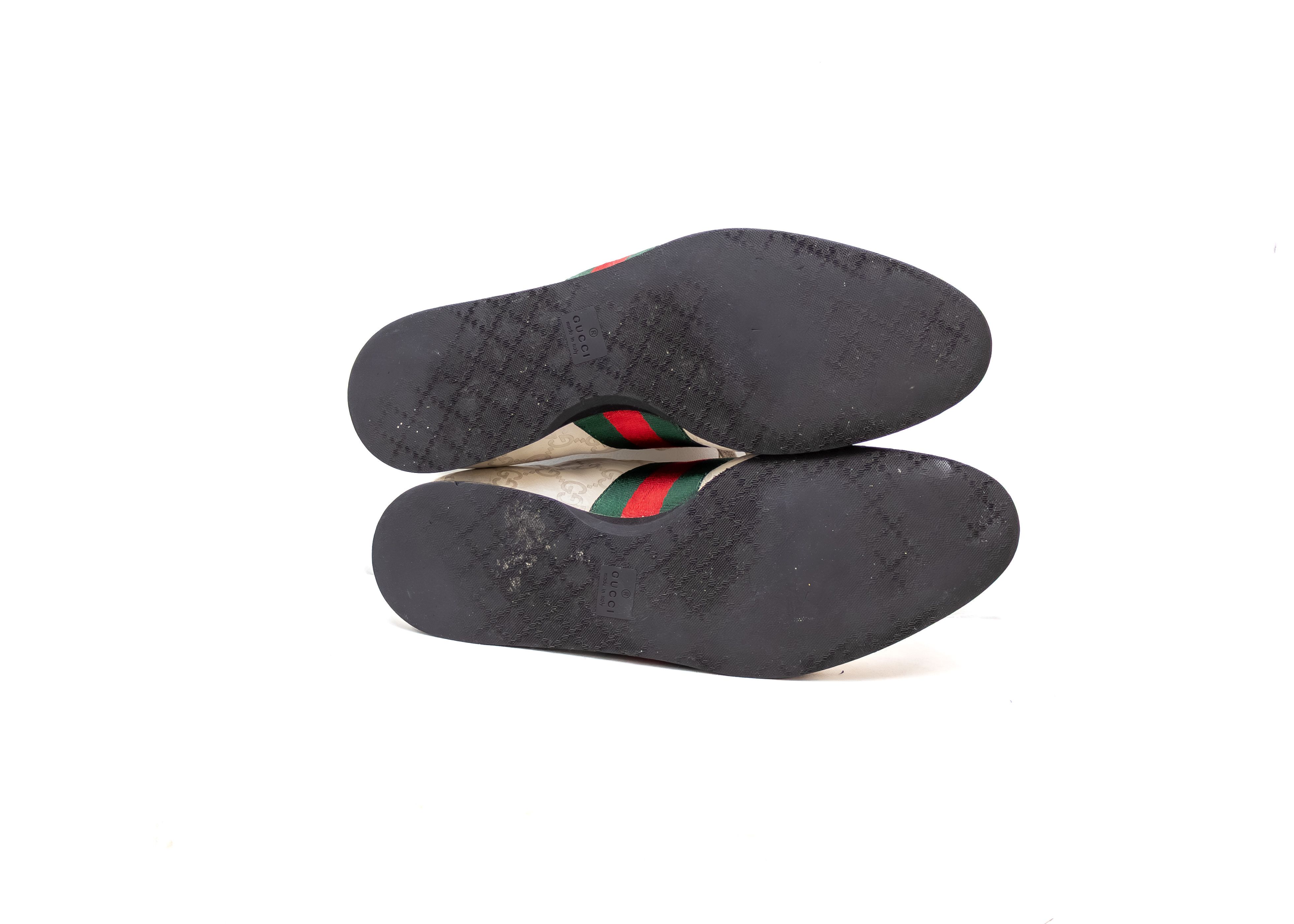 Gucci Gucci GG Monogram Stripe Sneakers EU 44E – Beige/Green/Red Size US 10.5 / EU 43-44 - 6 Thumbnail