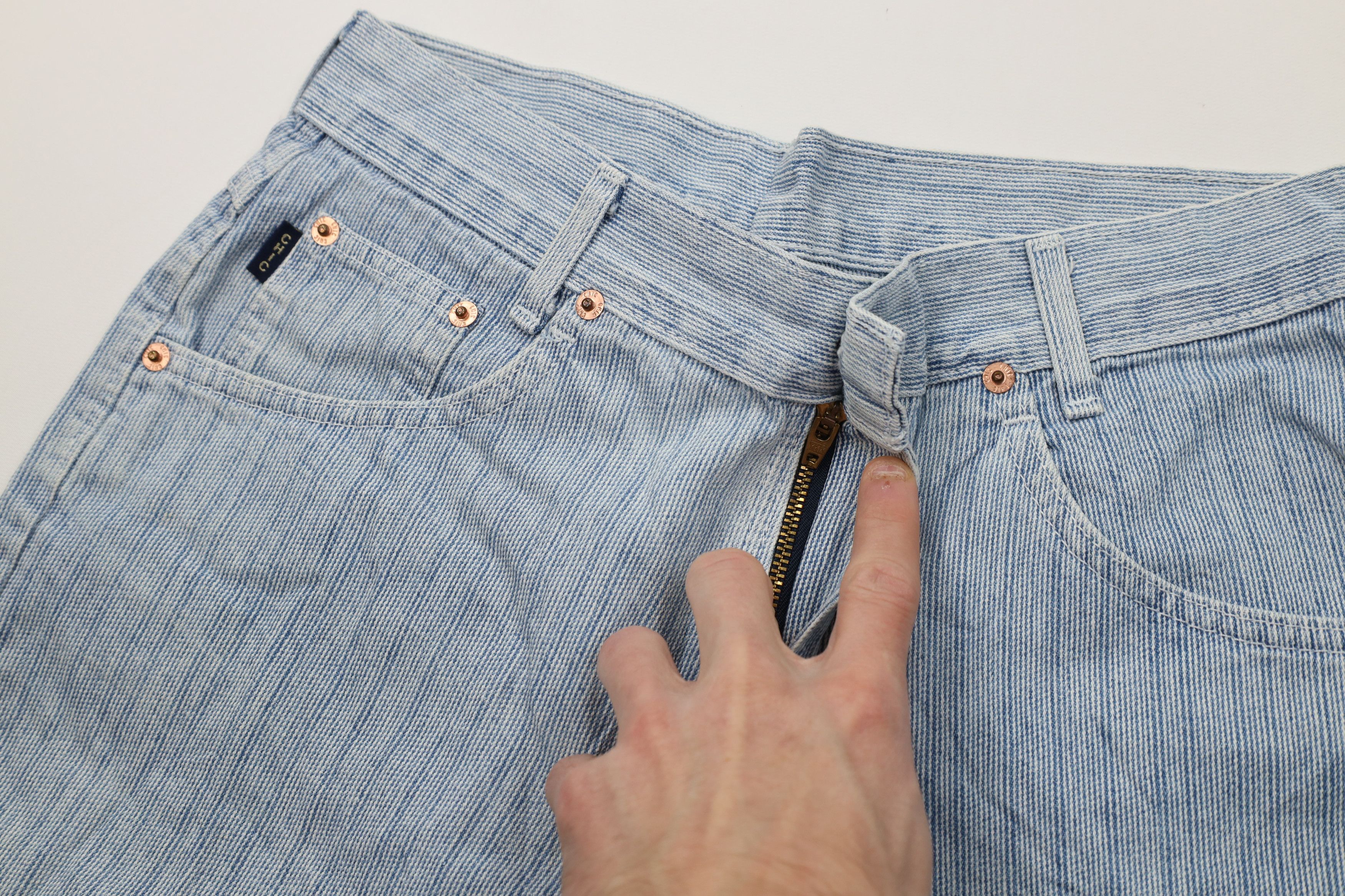 Vintage Vintage 90s Streetwear Hickory Cuffed Denim Shorts USA Size 32" / US 10 / IT 46 - 5 Thumbnail