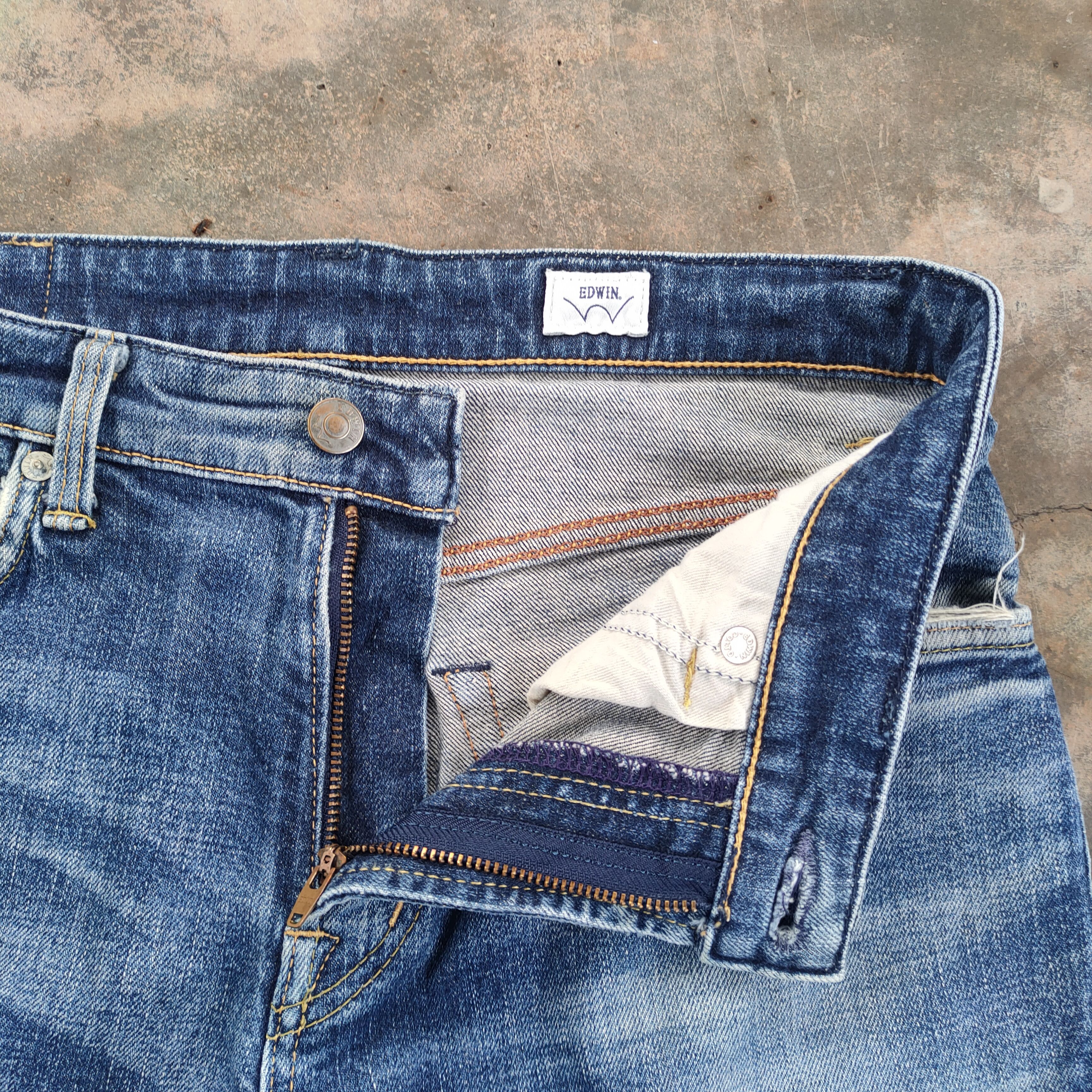 Edwin × Jean × Vintage VINTAGE EDWIN FADED RIPPED JEANS DENIM PANTS Size US 30 / EU 46 - 9 Thumbnail