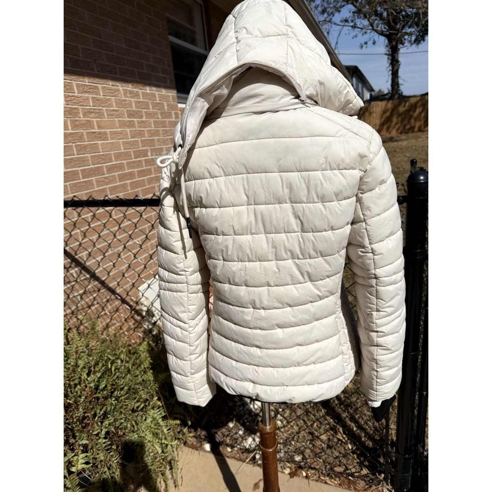 Vintage GREENLANDER Jacket Womens Puffer Ivory Zip Hooded Quilted L Size L / US 10 / IT 46 - 4 Thumbnail