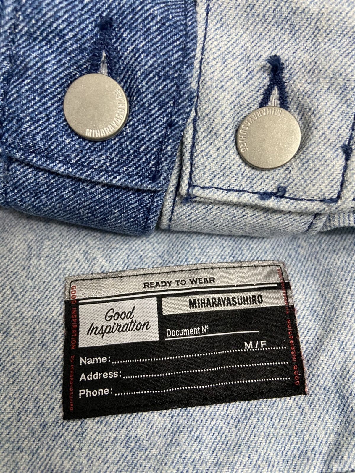 Maison MIHARA YASUHIRO Gu x Miharayasuhiro Two Tone Denim Trucker Jacket Size US L / EU 52-54 / 3 - 6 Thumbnail