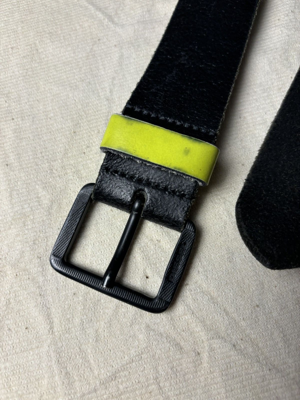 Diesel × Diesel Black Gold Diesel Black Leather Belt Size ONE SIZE - 4 Thumbnail