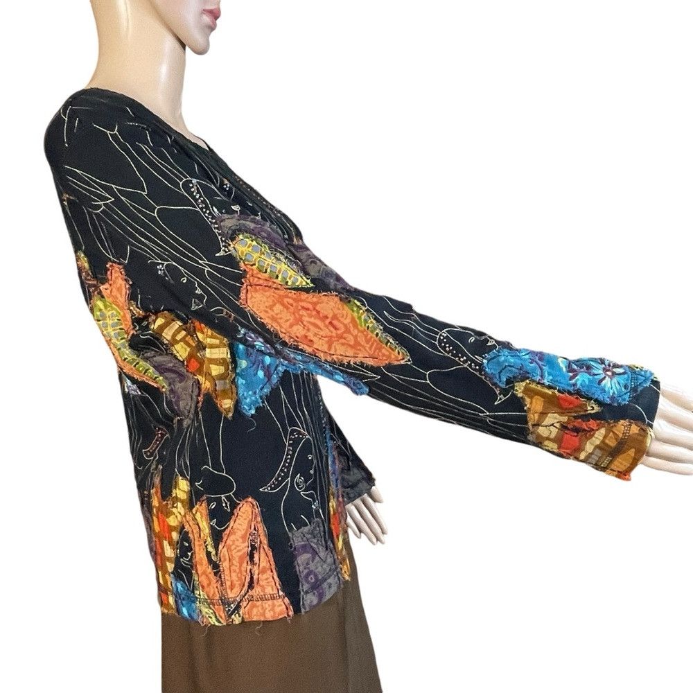 Chicos Chico's Bohemian Embroidered Long Sleeve Cotton Top Size 1 Size M / US 6-8 / IT 42-44 - 3 Thumbnail