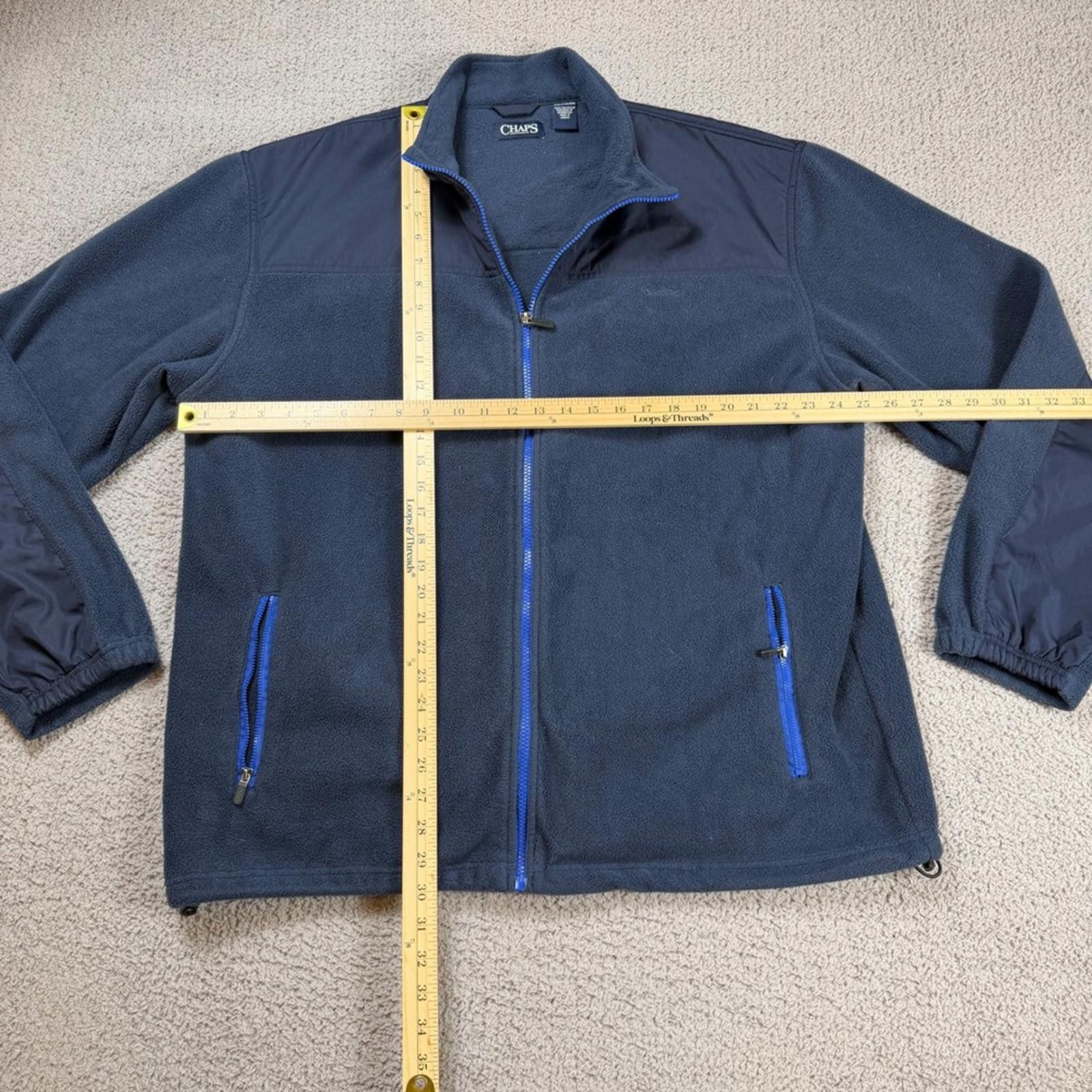 Chaps Chaps Men XXL Navy Fleece Full Zip Jacket Mock Neck Size US XXL / EU 58 / 5 - 3 Thumbnail