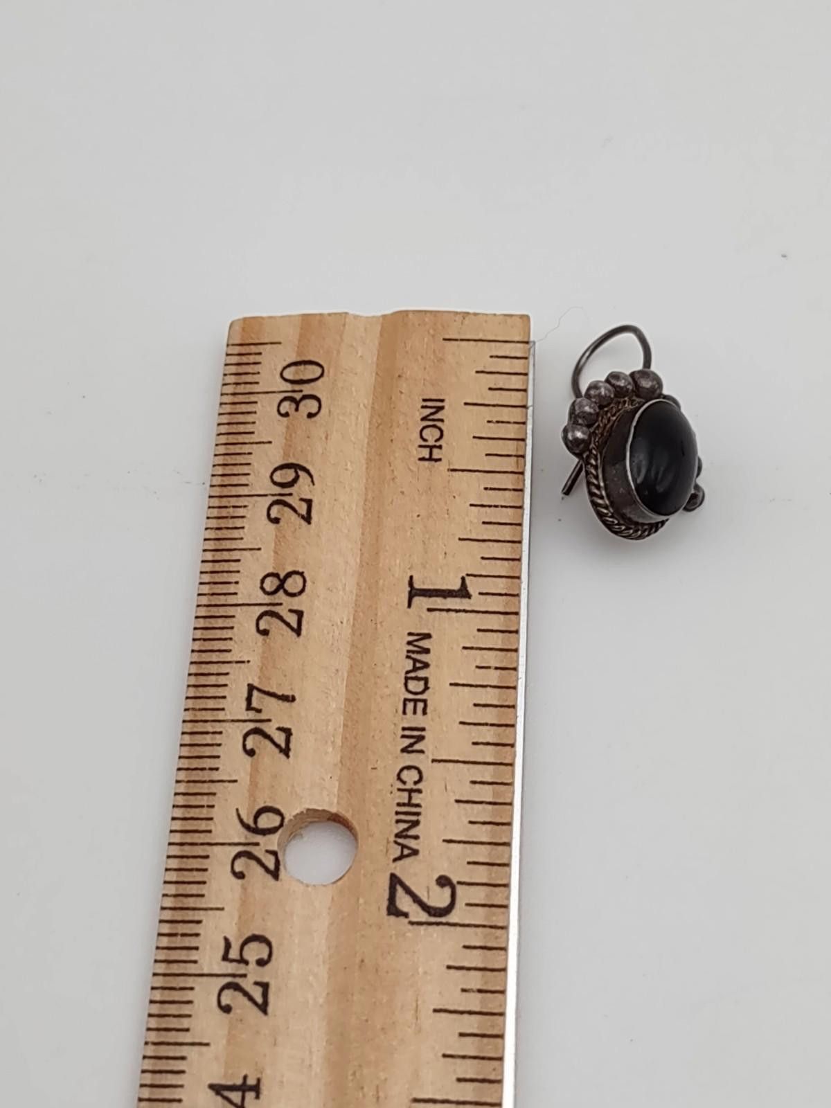 The Unbranded Brand Sterling Silver Black Onyx Dangle Earrings 925 Size ONE SIZE - 5 Thumbnail