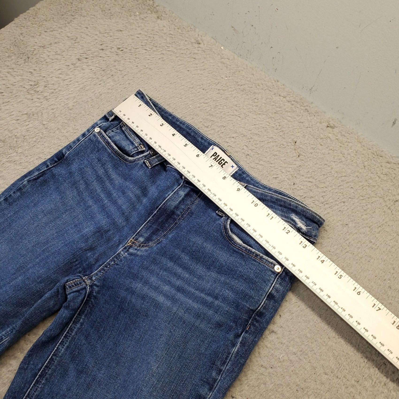 Paige Paige Verdugo Crop Jeans Womens 27 Blue Denim Distressed Skinny Leg Size 27" / US 4 / IT 40 - 3 Thumbnail