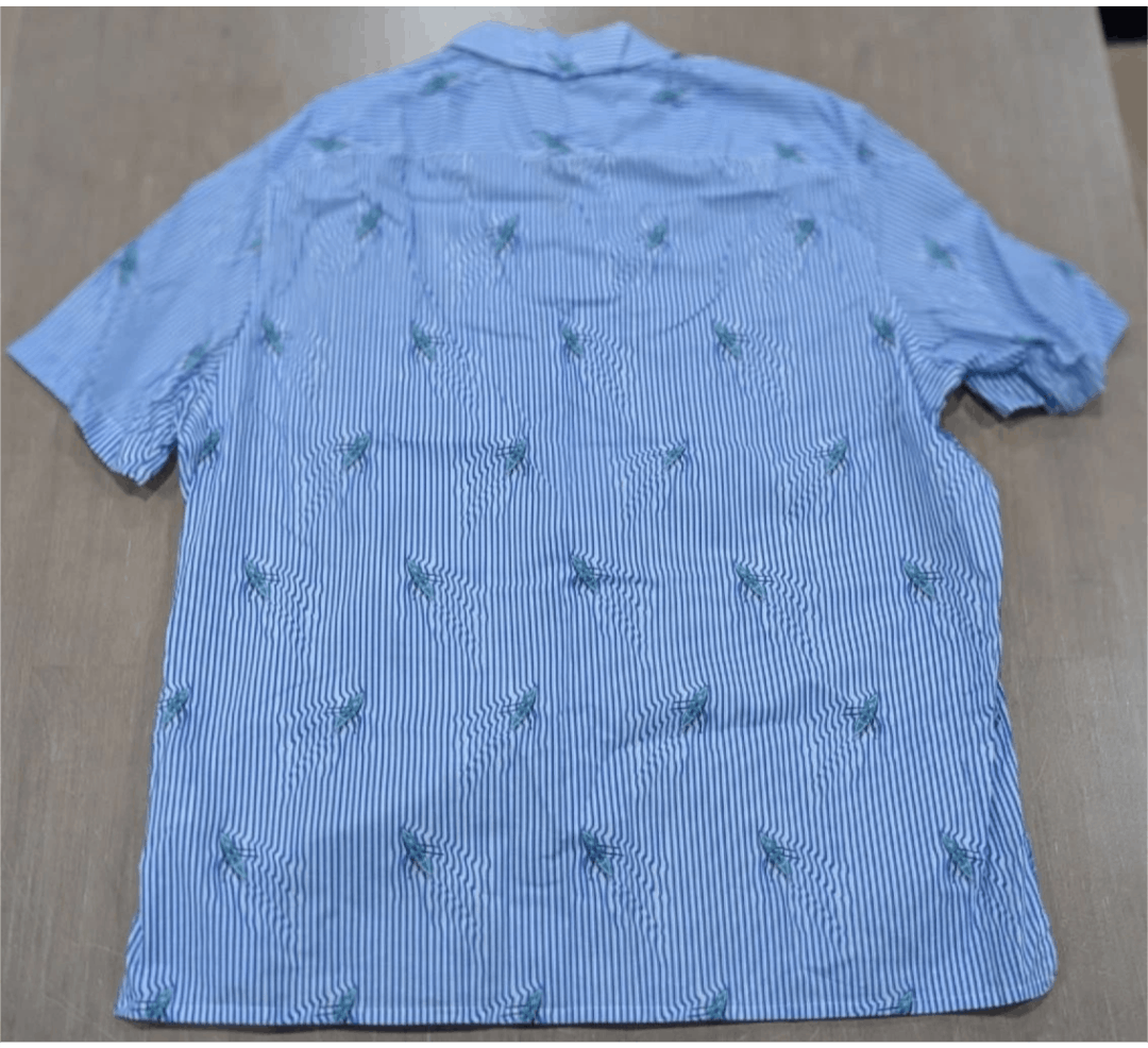 Isaia ISAIA Kayak Striped SS Button Up Shirt Light Blue 46 US 18 Size US XXL / EU 58 / 5 - 5 Thumbnail