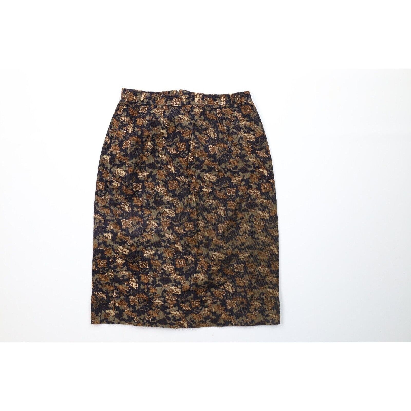 Vintage Vintage 60s 70s Mid Century Modern MCM Flower Corduroy Skirt Size 24" / US 00 / IT 34 - 1 Thumbnail