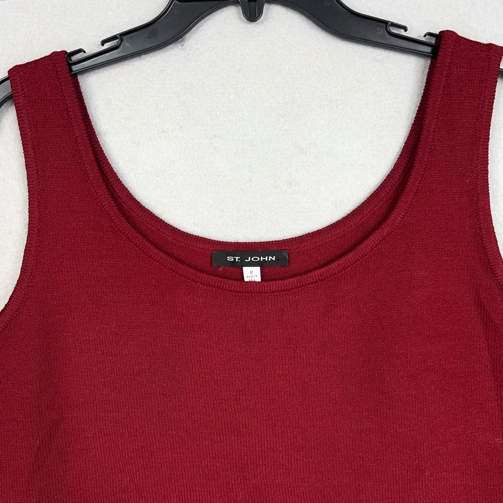 St. John St John Sweater Tank Womens Medium Red Santana Knit Minimal Capsule Luxe USA Size M / US 6-8 / IT 42-44 - 2 Thumbnail