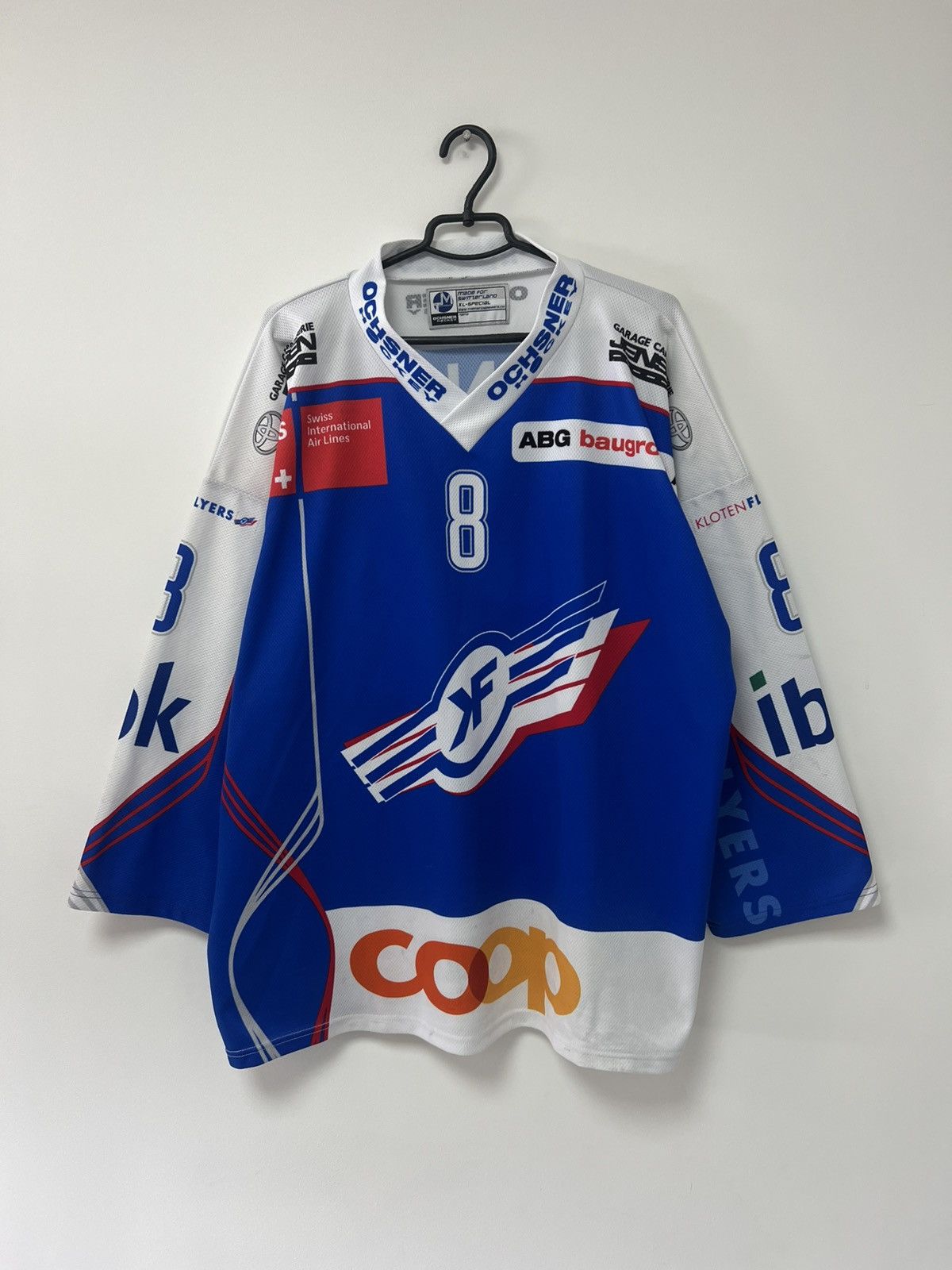 Vintage Vintage Kloten Flyers Player issue Hockey Jersey Mens sz XL Size US XL / EU 56 / 4 - 4 Thumbnail