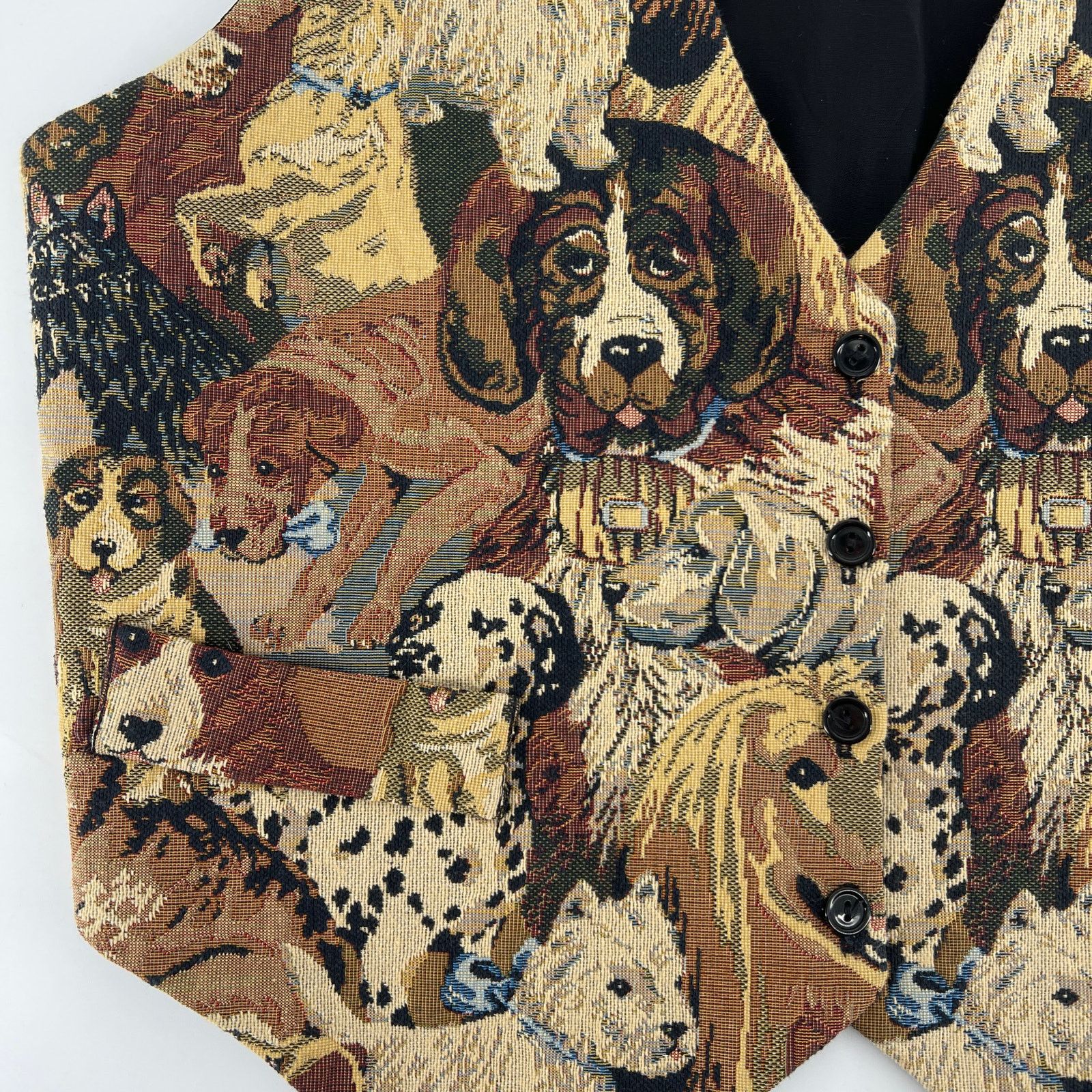 Vintage 90s tapestry dog puppy vest 1990s vintage Size M / US 6-8 / IT 42-44 - 3 Thumbnail