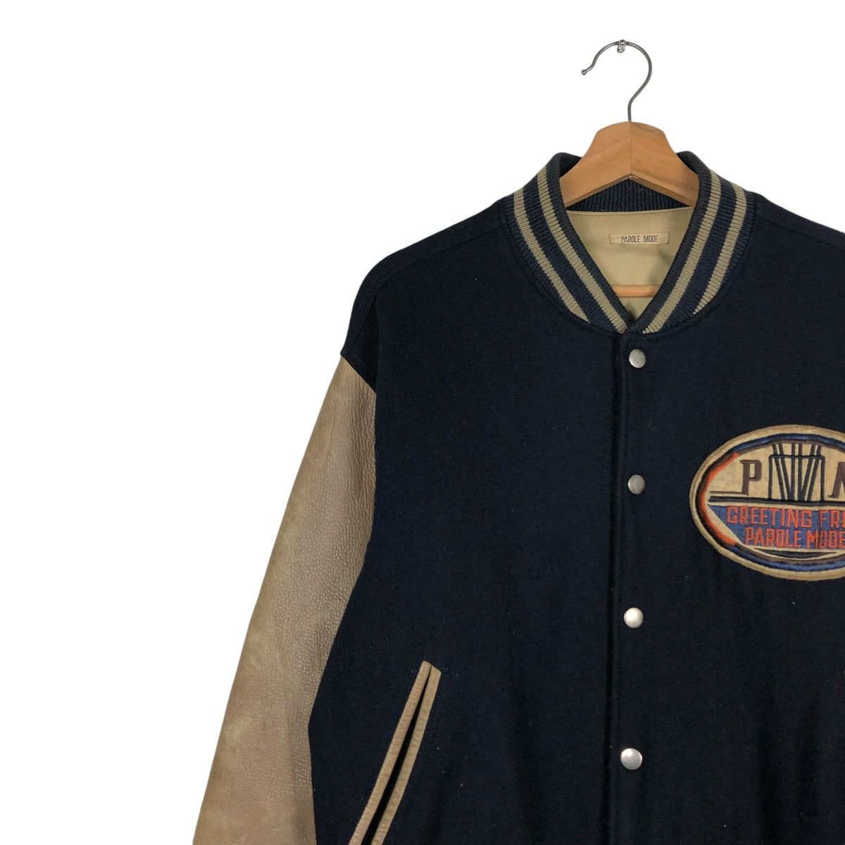 Japanese Brand 🔥VINTAGE JUMPER VARSITY LEATHER JACKET PAROLE MODE BIG LOGO Size US M / EU 48-50 / 2 - 9 Thumbnail