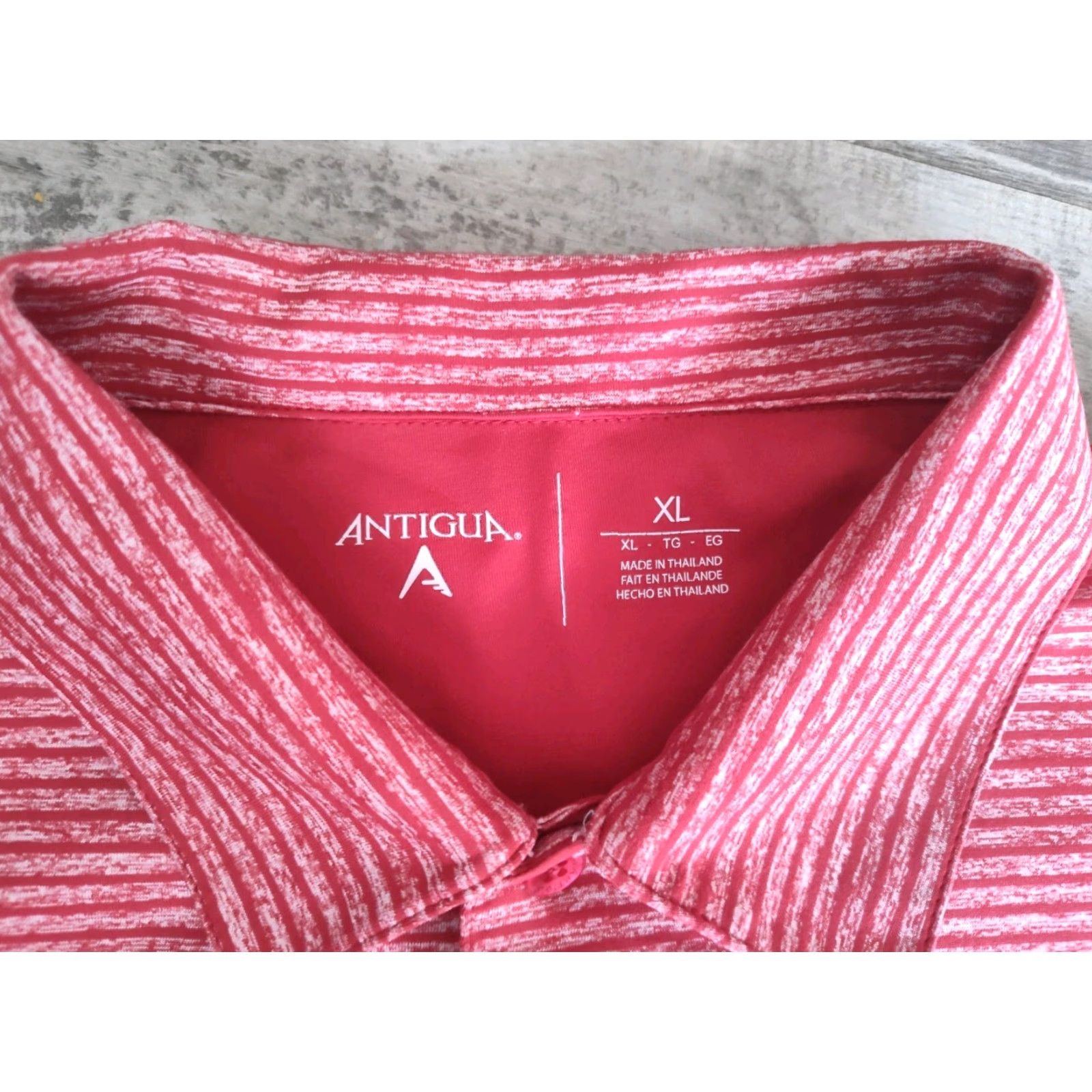 NHL Antigua Chicago Blackhawks NHL Polo Shirt XL Red Striped Mens Polo Shirt Golf Shirt Easy Care New Title Size US XL / EU 56 / 4 - 6 Thumbnail