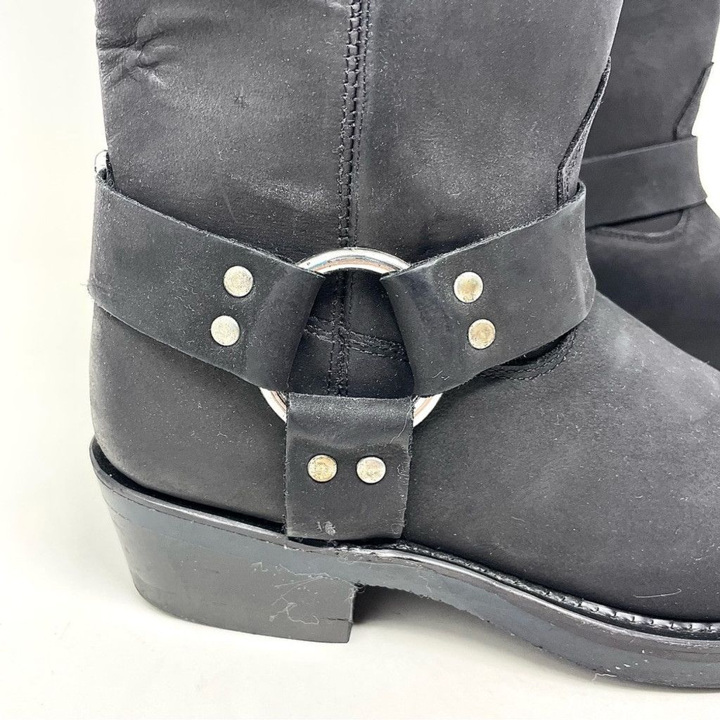 Other Old West Made in Texas Tall Black Leather Harness Boots US 7 Size US 7 / EU 40 - 8 Thumbnail