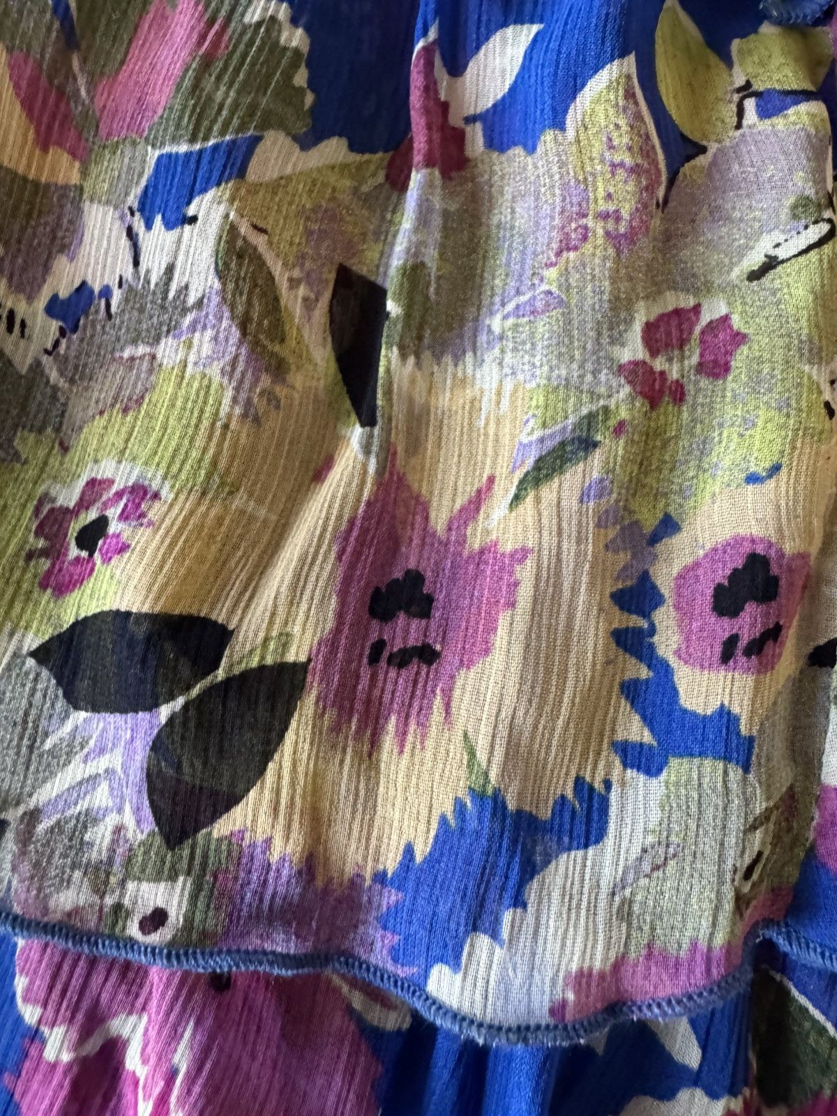 Sezane Sezane skirt jupe Carmella blue ruffle floral maxi skirt Size 30" / US 8 / IT 44 - 5 Thumbnail