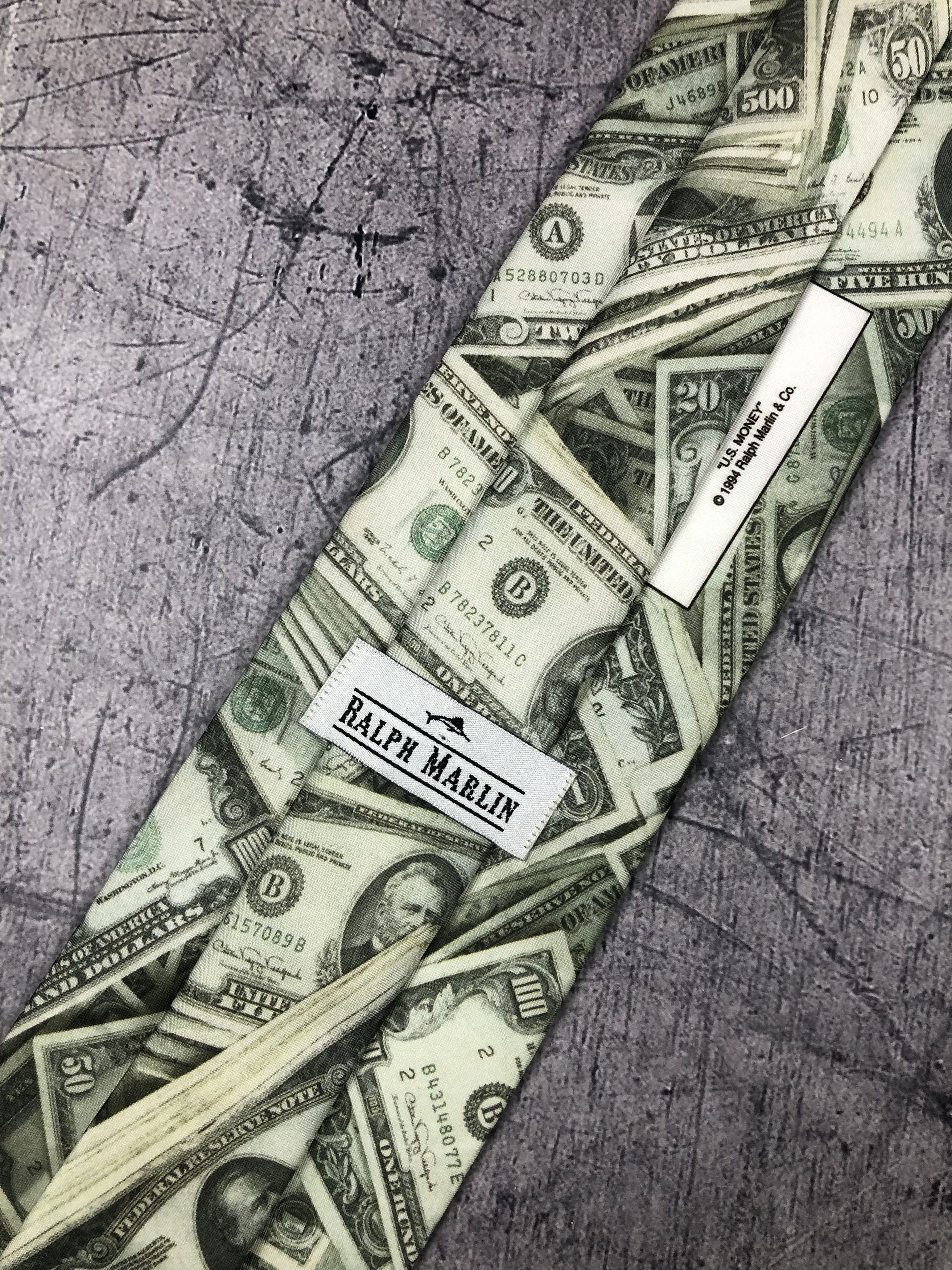 Ralph Marlin Vintage 1994 Ralph Marlin Dirty Dollars Tie Size ONE SIZE - 1 Thumbnail