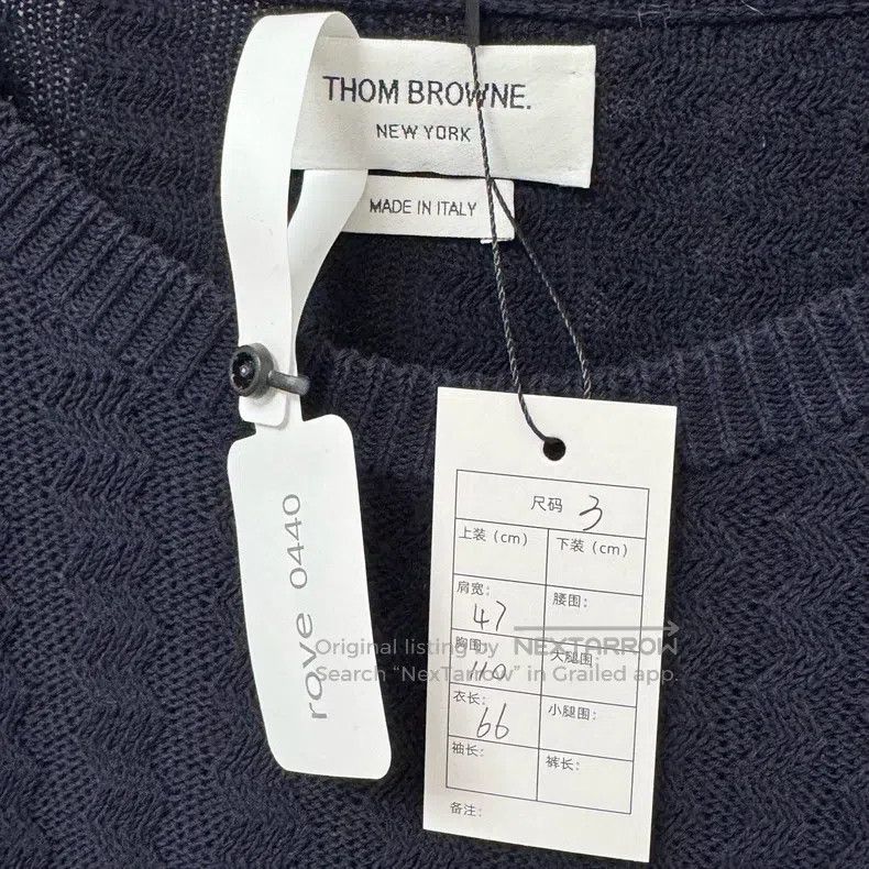 Thom Browne Thom Browne Navy Four Striped Sweater Size US L / EU 52-54 / 3 - 2 Thumbnail