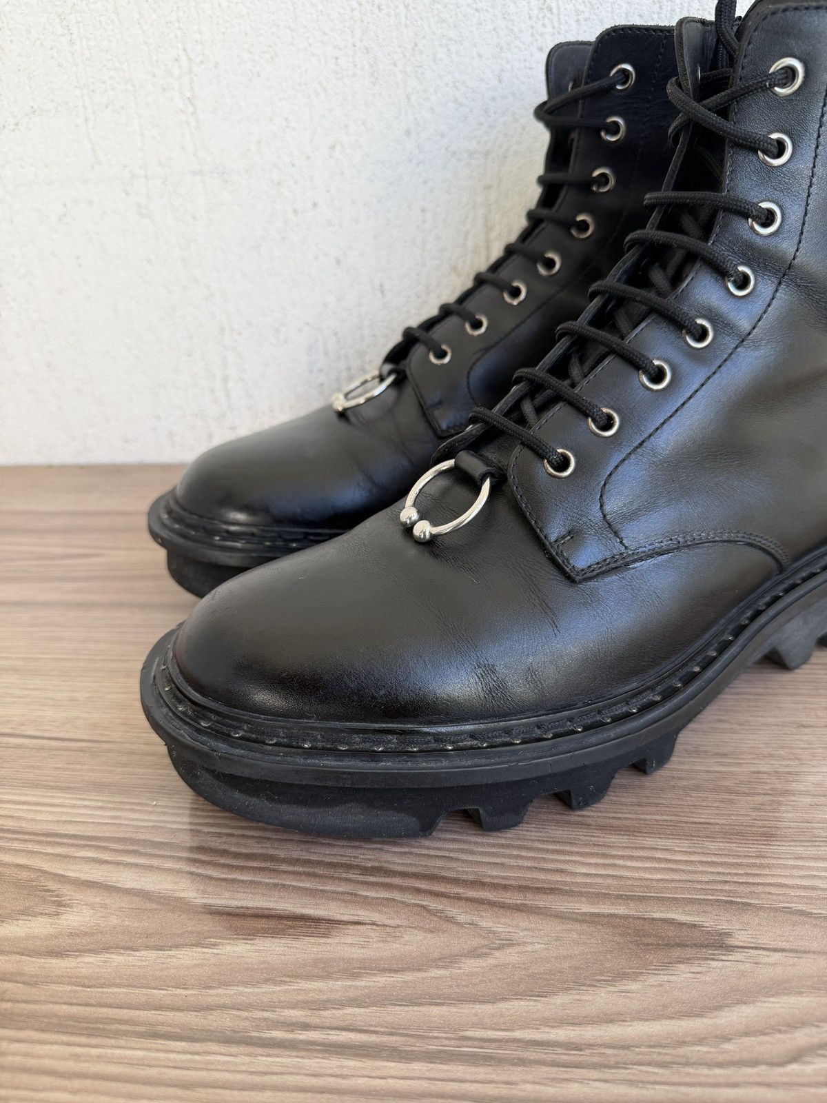 Neil Barrett Fw15 pierced punk boot like Balenciaga strike boots Size US 9 / EU 42 - 2 Thumbnail