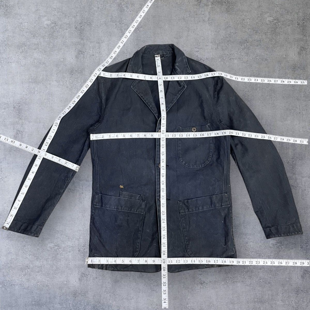 45rpm 45RPM Japan Grunge Slate Stretch Denim Tailored Chore Jacket Size US S / EU 44-46 / 1 - 9 Thumbnail
